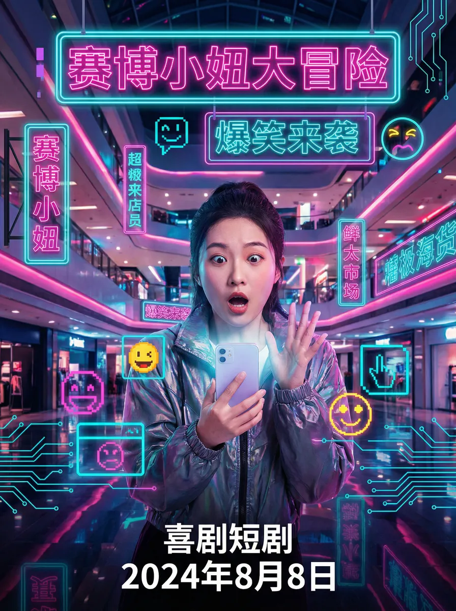 阿片快播 搞笑喜剧短剧 - 赛博小妞大冒险海报